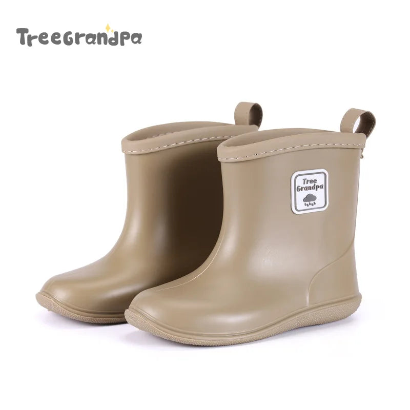 Child  Boy rubber Rain Shoes Girls Boys Kid Ankle Rain boots Waterproof shoes Round toe Water Shoes soft Toddler Rubber Shoes