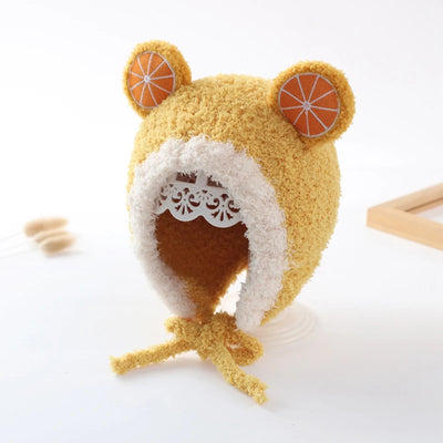 Cute Fruit Ear Baby Hat Winter Warm Plush Ear Protection Cap for Kids Boy Girl Cartoon Children Beanies Caps Bonnet