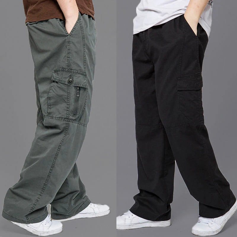 New Cargo Pants Men's Loose Straight Pants Plus Size Clothing Work Wear Japanese Joggers Homme Sports Cotton Casual Trousers