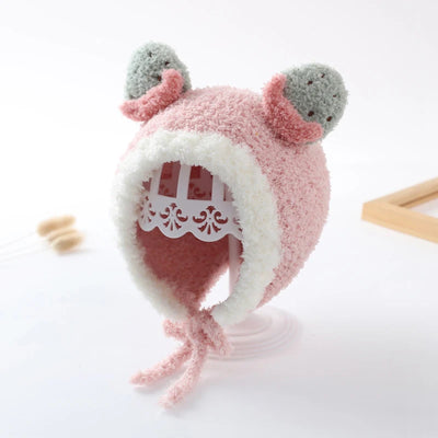 Cute Fruit Ear Baby Hat Winter Warm Plush Ear Protection Cap for Kids Boy Girl Cartoon Children Beanies Caps Bonnet