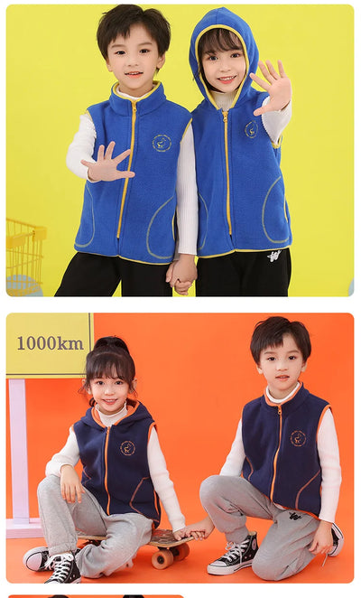 New Autumn Winter Children Tops Clothes Jackets 2-11T Candy Colors Toddler Waistcoats for Boys Girls Casual Kids Hooded Vest