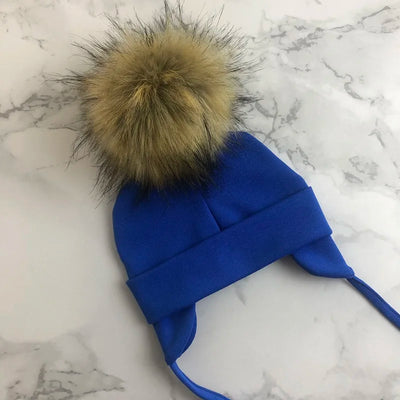 Autumn Winter Boy Girl Faux Fur Pompom Cotton Earmuffs Caps For Newborn Toddler Baby Hats Beaine Zara Kids Children Bonnet