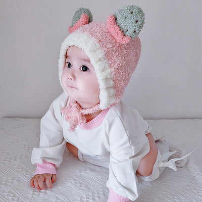 Cute Fruit Ear Baby Hat Winter Warm Plush Ear Protection Cap for Kids Boy Girl Cartoon Children Beanies Caps Bonnet