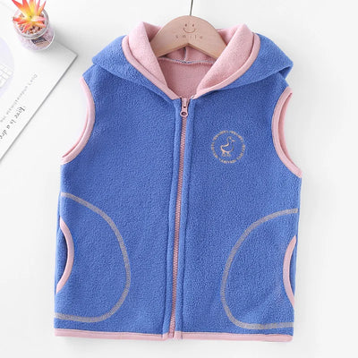 New Autumn Winter Children Tops Clothes Jackets 2-11T Candy Colors Toddler Waistcoats for Boys Girls Casual Kids Hooded Vest