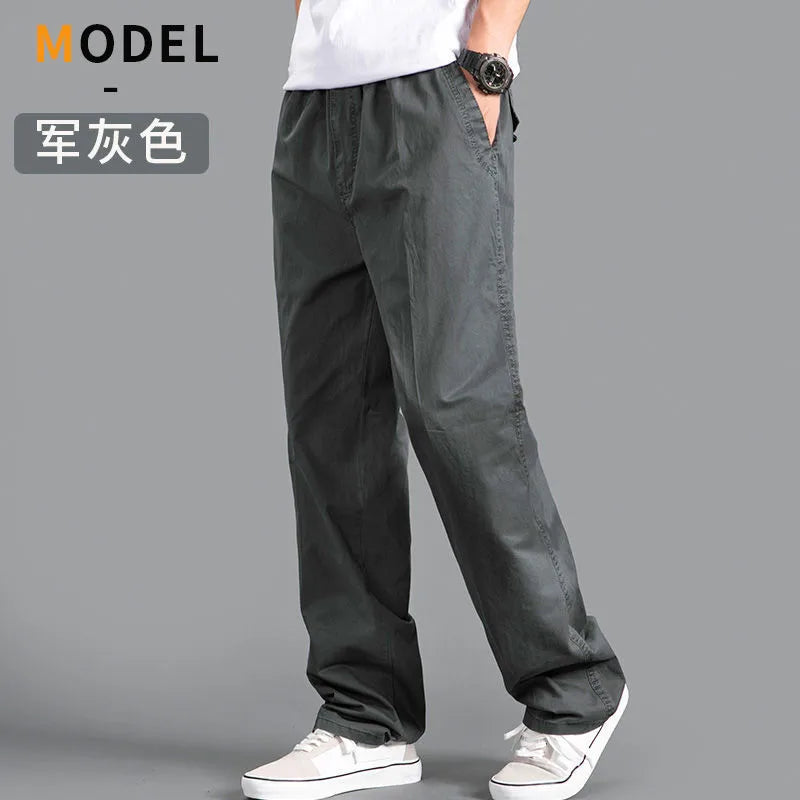 New Cargo Pants Men's Loose Straight Pants Plus Size Clothing Work Wear Japanese Joggers Homme Sports Cotton Casual Trousers