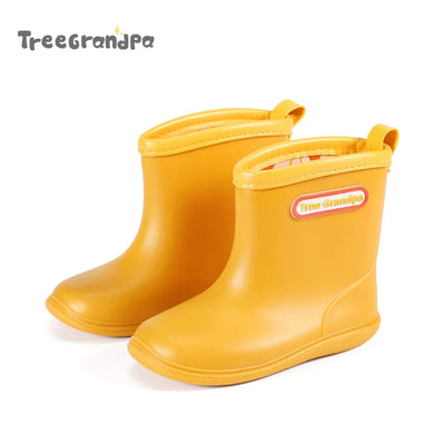 Child  Boy rubber Rain Shoes Girls Boys Kid Ankle Rain boots Waterproof shoes Round toe Water Shoes soft Toddler Rubber Shoes