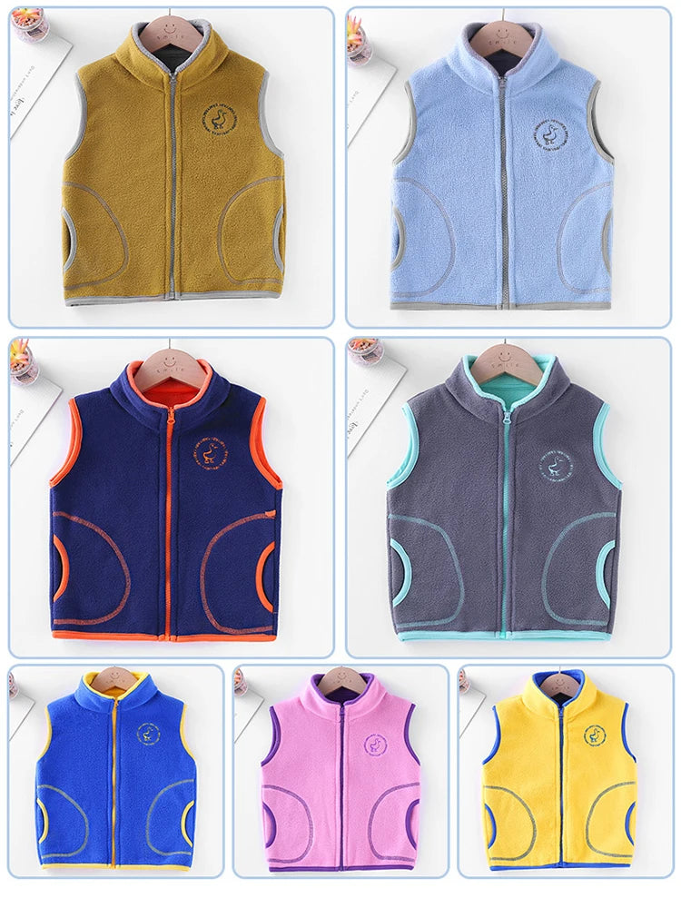 New Autumn Winter Children Tops Clothes Jackets 2-11T Candy Colors Toddler Waistcoats for Boys Girls Casual Kids Hooded Vest