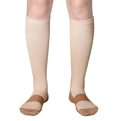 3 Pair Copper Compression Socks Women Men Anti Fatigue Pain Relief Graduated Unisex Compression Stockings Knee High 15-20 MmHg