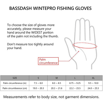 Bassdash WintePro Insulated Fishing Gloves Water Repellent with Fleece Lining Cold Weather Winter Gloves for Men Women