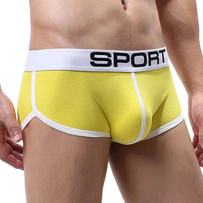 Fashion Men Underwear Boxer Cotton Fitness Sports Boxer Shorts Masculina Mens U Bulge Pouch Panties Comfortable Male Underpants