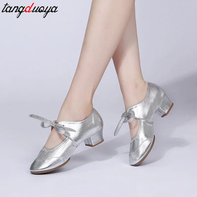 adult professional dance shoes women ballroom latin dance shoes high heeled ladies shoes square heel buty damskie