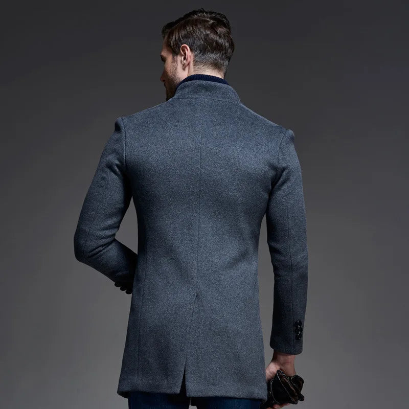 Winter Wool Coat Men Slim Fit Jacket Mens Fashion Outerwear Warm Male Casual Jackets Overcoat Woolen Pea Coat Plus Size XXXL