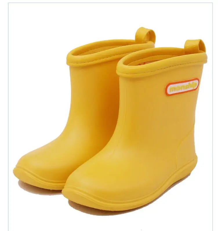 Child  Boy rubber Rain Shoes Girls Boys Kid Ankle Rain boots Waterproof shoes Round toe Water Shoes soft Toddler Rubber Shoes