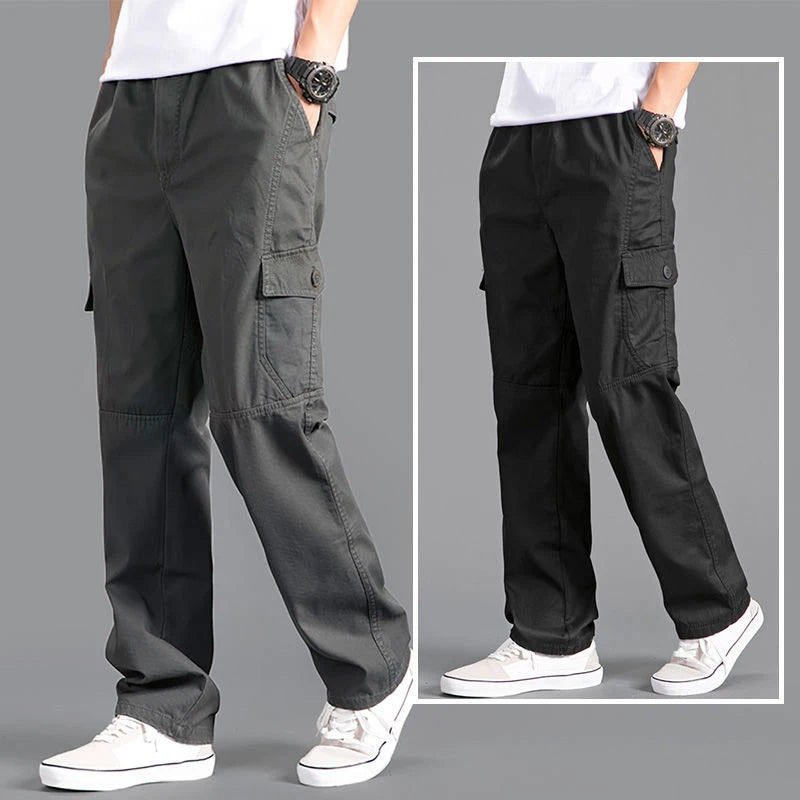 New Cargo Pants Men's Loose Straight Pants Plus Size Clothing Work Wear Japanese Joggers Homme Sports Cotton Casual Trousers