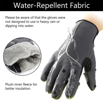 Bassdash WintePro Insulated Fishing Gloves Water Repellent with Fleece Lining Cold Weather Winter Gloves for Men Women