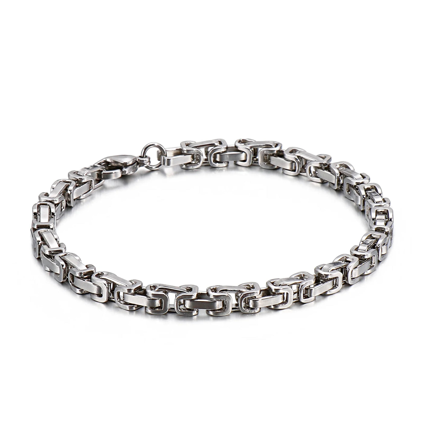 4/6/8mm Multi-Size Stainless Steel Single King Chain Bracelet For Men