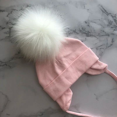 Autumn Winter Boy Girl Faux Fur Pompom Cotton Earmuffs Caps For Newborn Toddler Baby Hats Beaine Zara Kids Children Bonnet