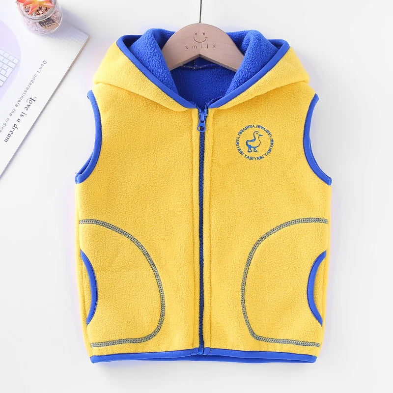 New Autumn Winter Children Tops Clothes Jackets 2-11T Candy Colors Toddler Waistcoats for Boys Girls Casual Kids Hooded Vest