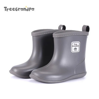 Child  Boy rubber Rain Shoes Girls Boys Kid Ankle Rain boots Waterproof shoes Round toe Water Shoes soft Toddler Rubber Shoes