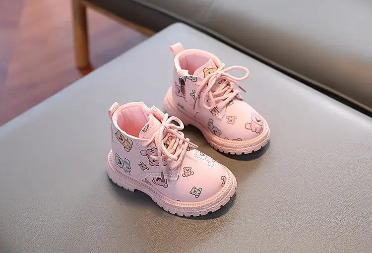 Children Boots for Girls Boys Shoes Spring Autumn PU Leather Baby Boots Fashion Toddler Kids Shoes Warm Winter Snow Boots