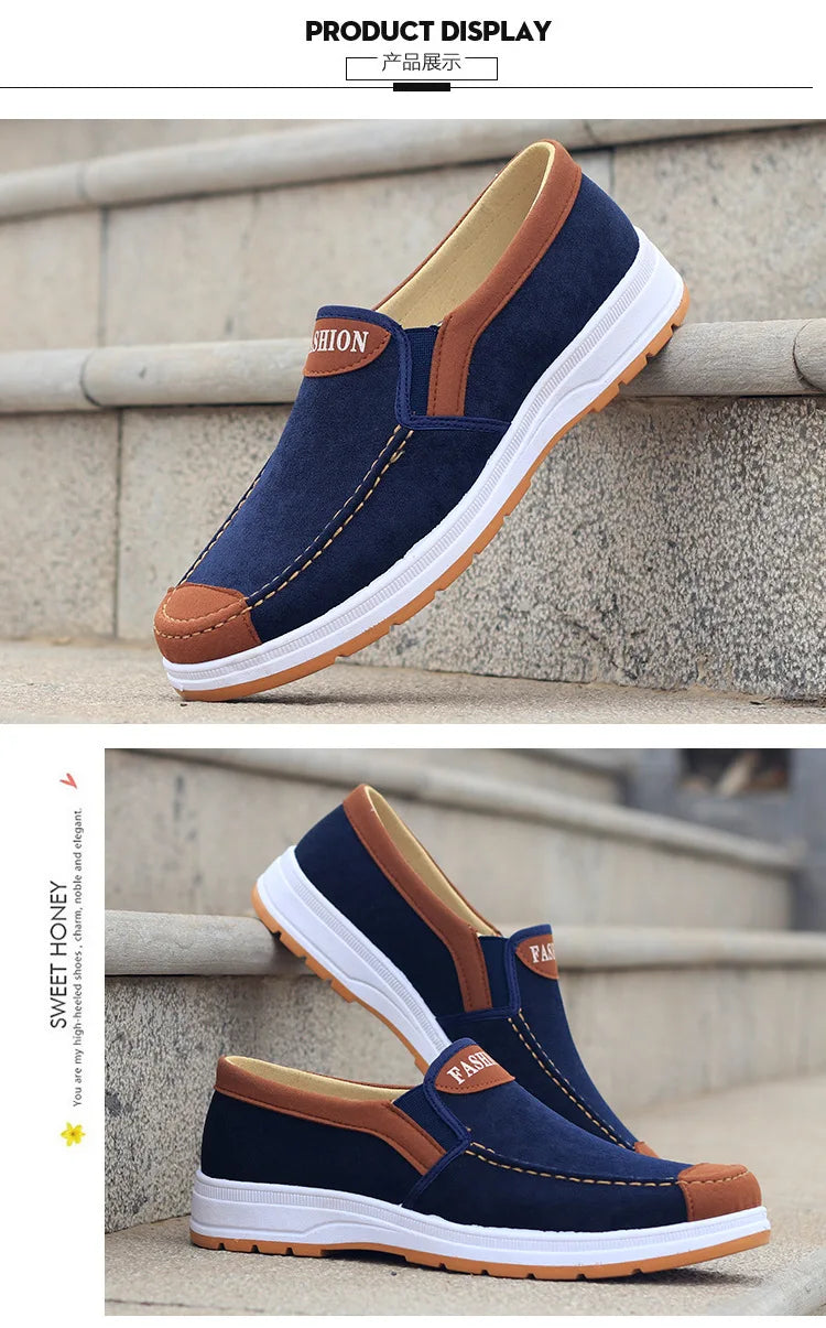 2023 Spring and Autumn Men Fashion Casual Shoes Trend Canvas Shoes Cover Feet Men Flat Shoes Lightweight and Soft Walking Shoes