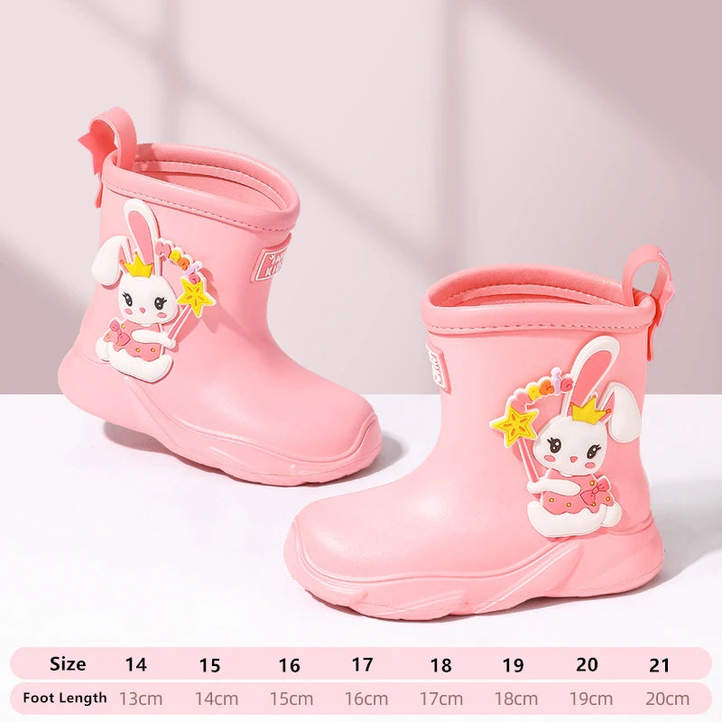 2024 HOT Children Shoes Toddler Infant Kids Baby Boys Girls PVC Rain Boots Waterproof Non-Slip Shoes Kids Shoes Bota Infantil