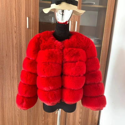 Winter coat for faux fur coat women new outerwear Fox fur short coat Fake fur  jacket furry fluffy jacket luxury woman fur Fake