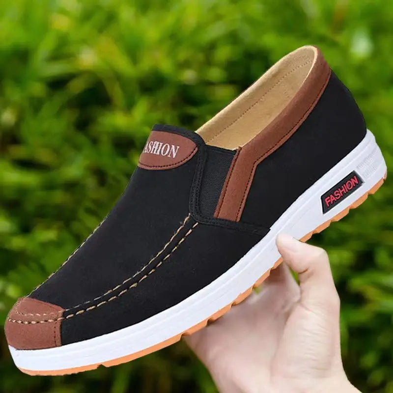 2023 Spring and Autumn Men Fashion Casual Shoes Trend Canvas Shoes Cover Feet Men Flat Shoes Lightweight and Soft Walking Shoes