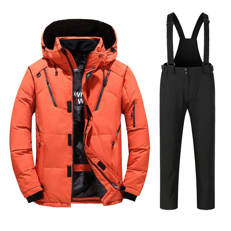 New Ski Suit Men Winter Snow Parkas Warm Windproof Outdoor Sports Skiing Down Jackets and Pants Male Snowboard Wear Overalls