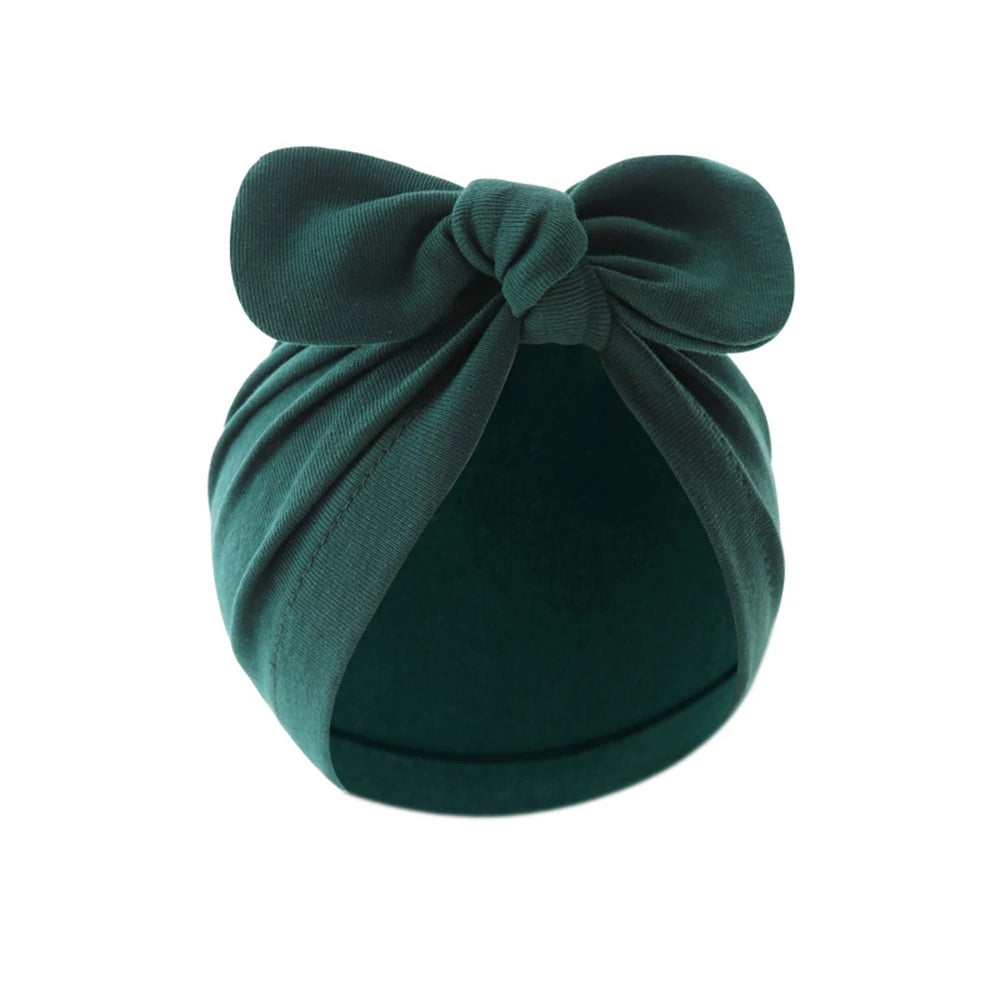 Children Rabbit Ear Turban Hat Baby Indian Knot Bows Hats Newborn Toddler Ball Tie Caps Kids Earmuffs Beanie Hair Accessories