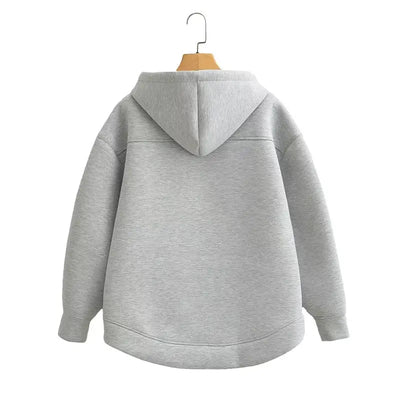 Unisex style Double Pockets Oversize Loose Sweatshirts Outerwear Top