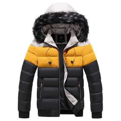 Men High Quality Winter Thick Warm Parker Jacket Men Fur Collar Thermal Parkas Classic Coats Casual Windbreaker Cotton Coat Men