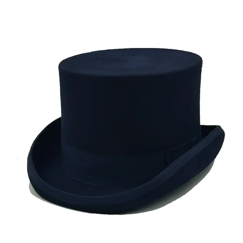 Men Top hat Magician Presidential high hat British jazz top hats male gentleman flat felt hat 2024 sombrero de copa británico