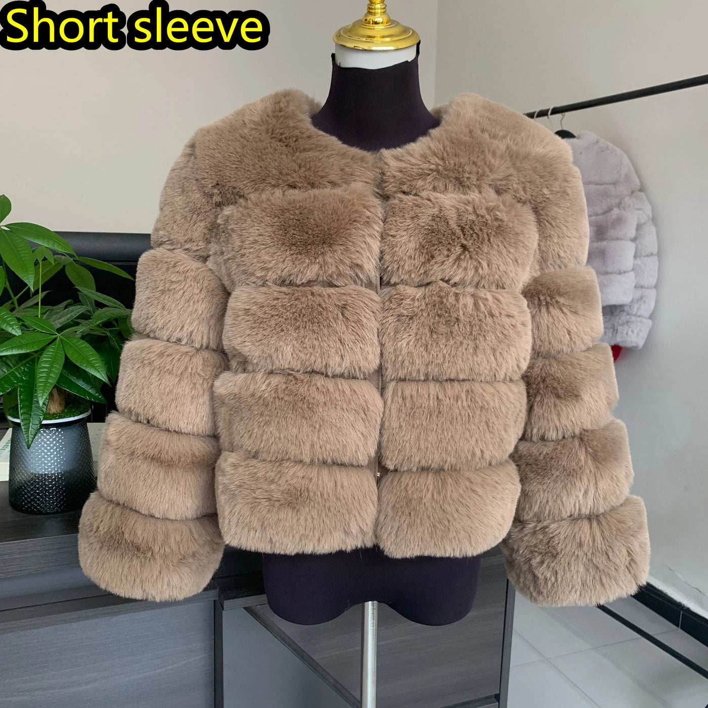 Winter coat for faux fur coat women new outerwear Fox fur short coat Fake fur  jacket furry fluffy jacket luxury woman fur Fake