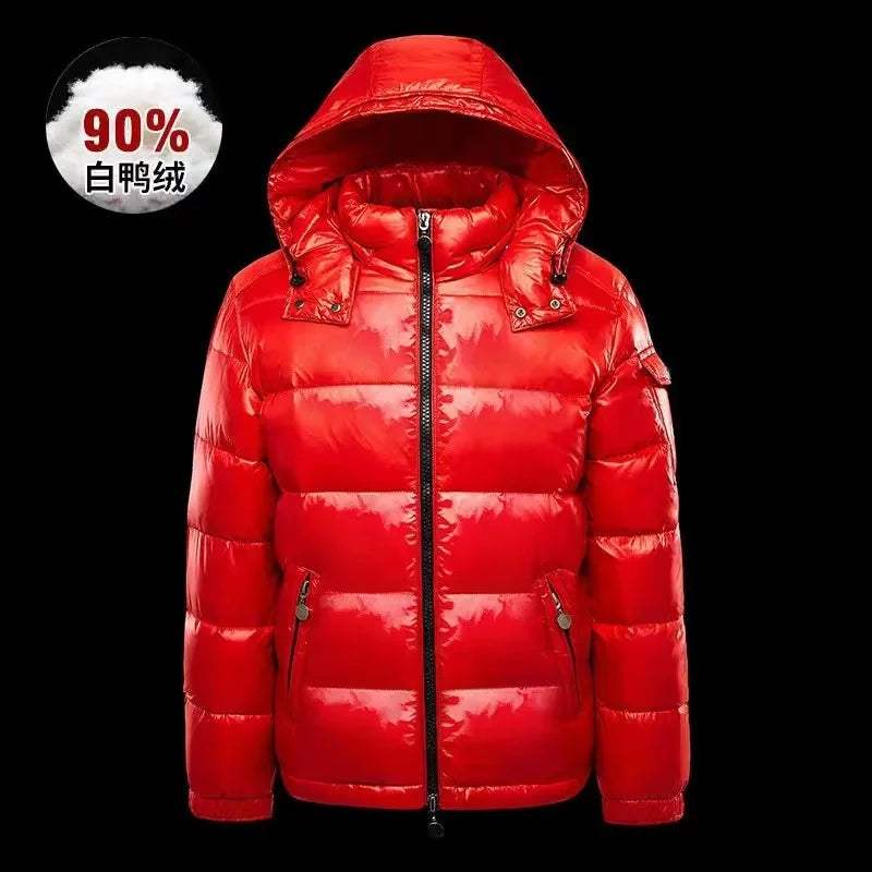 Down Jacket Men's Hooded Winter Down Jacket Detachable Hat White Goose Down Filled Warm Casual Jacket Men Winter Jacket   Jacket