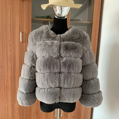 Winter coat for faux fur coat women new outerwear Fox fur short coat Fake fur  jacket furry fluffy jacket luxury woman fur Fake