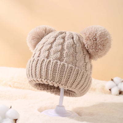 Autumn Winter Baby Hat for Girls Beanie Bonnet Kids Cute Pompoms Knit Hats Solid Newborn Accessories Warmer Stuff Toddler Cap