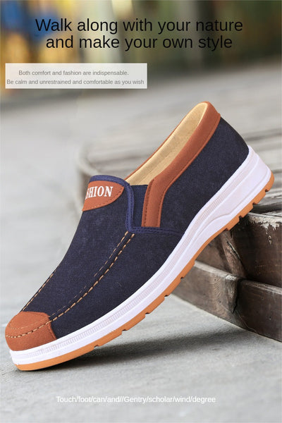 2023 Spring and Autumn Men Fashion Casual Shoes Trend Canvas Shoes Cover Feet Men Flat Shoes Lightweight and Soft Walking Shoes