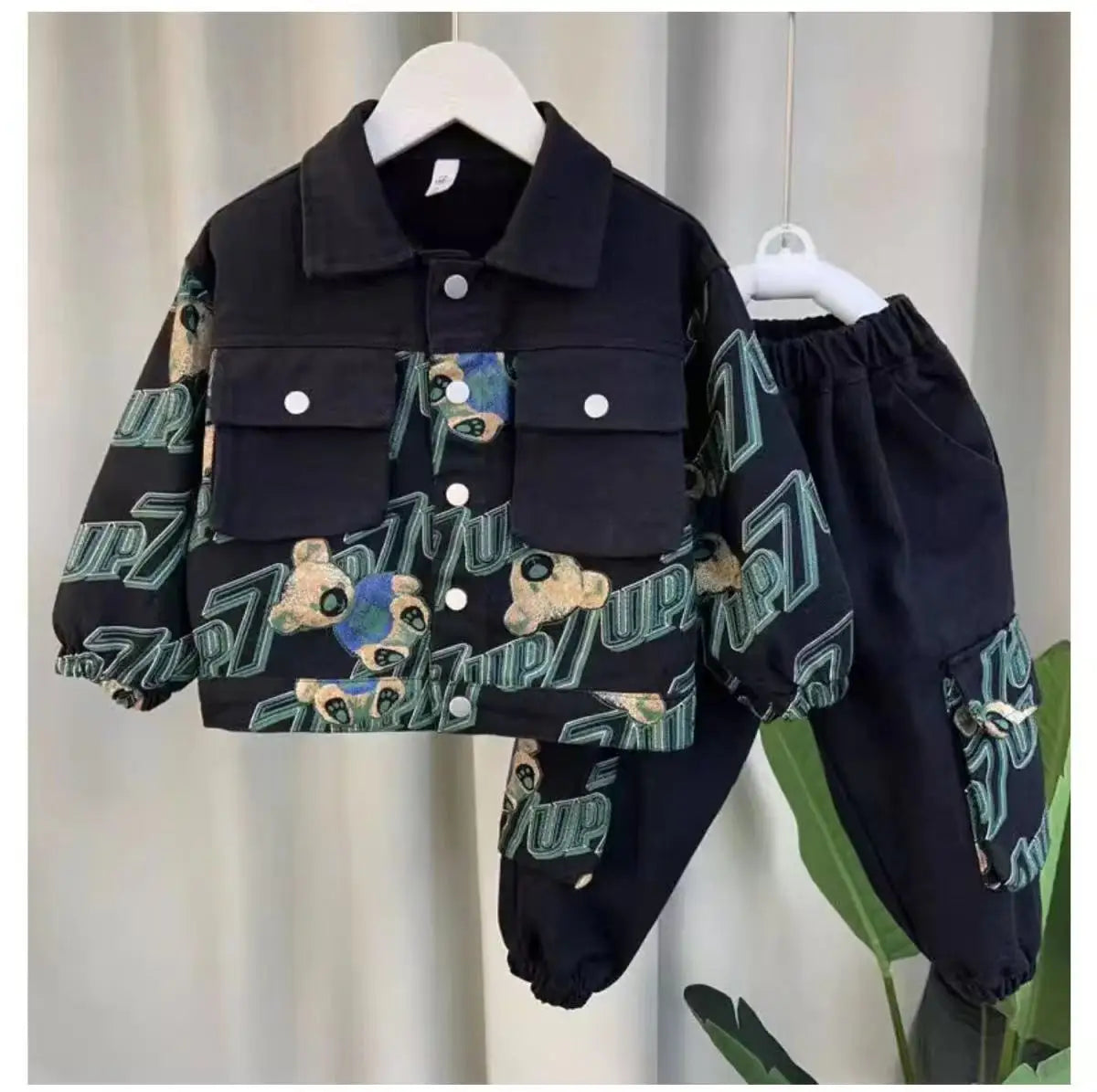 Kids Boys Set outfit Suit Spring Autumn Denim Jackets Fashion Sportswear Suit Children's Clothing Boy's Baby Top Pants 2PCS 2024