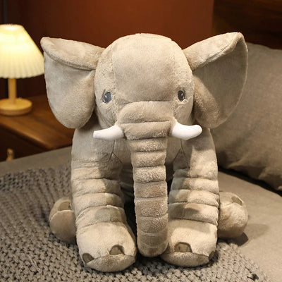 40cm 60cm 80cm Kawaii Plush Elephant Doll Toy Kids Play Back Cushion Cute Stuffed Elephant Child Accompany Doll Xmas Gift