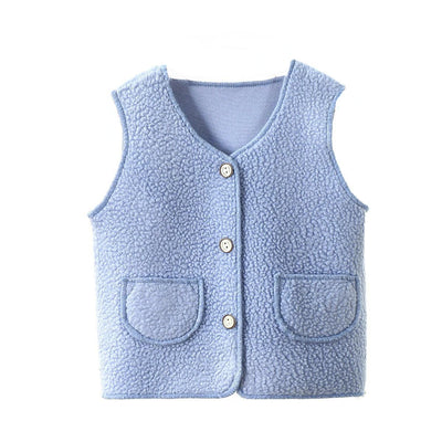 0-6Y Autumn Winter Kid Vest  Fur Girl Boy Baby Waistcoat Kids Jackets Children Clothes Snow Outfit Sleeveless Vest Toddler Wool