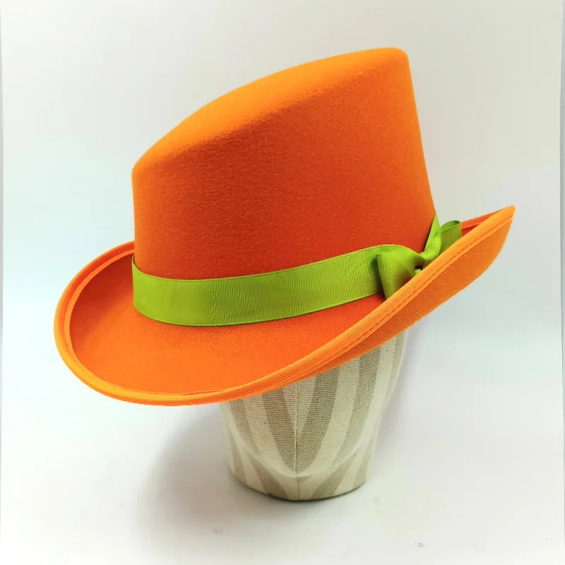 Men Top hat Magician Presidential high hat British jazz top hats male gentleman flat felt hat 2024 sombrero de copa británico