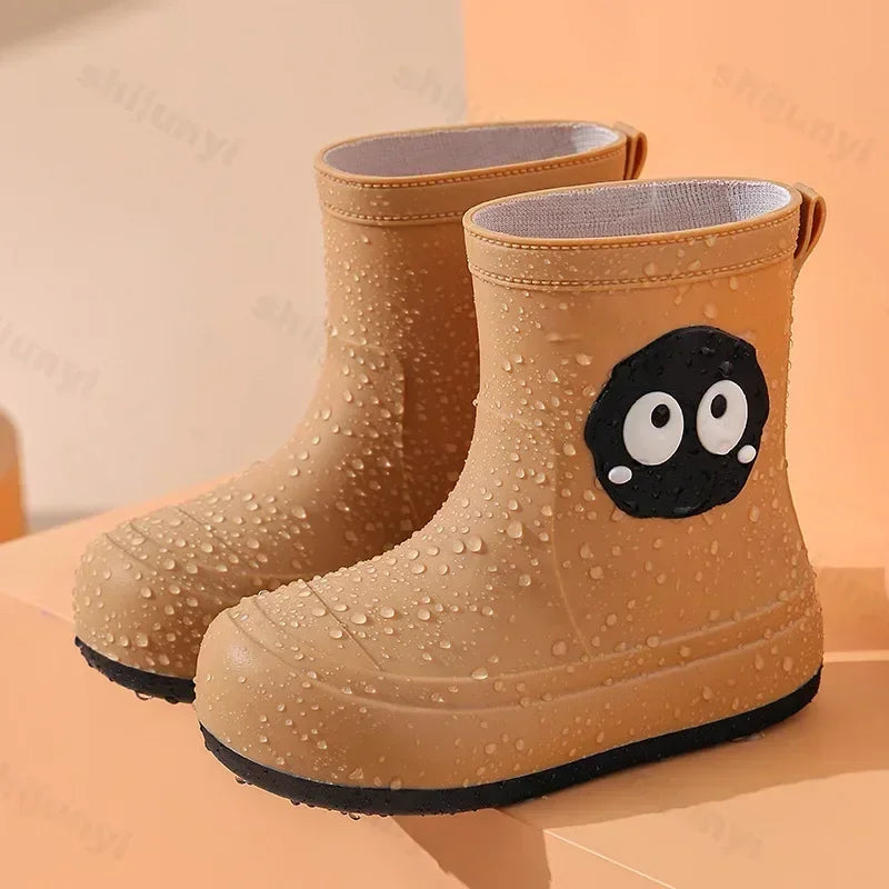 New Toddler Kids Rain Boots Children Cartoon Rain Boot Cartoon Cute Shoes for Boys Girls Waterproof EVA Non Slip Short Boots