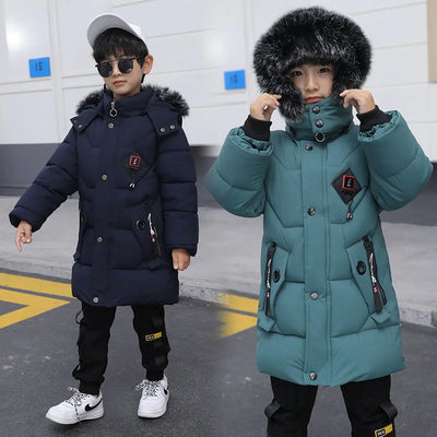 2023 Children Warm Clothing toddler boy Clothes Teen Down Cotton Padded Winter Jackets Hooded Coat Thicken Outerwear Kids Parka