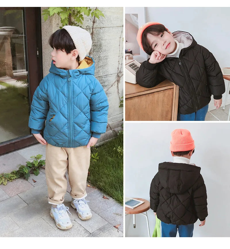 Casual Baby Girls Winter Clothes Kids Light Down Coats with Hoodie Spring Girl Jacket Toddler Children Clothing for Boys Coat