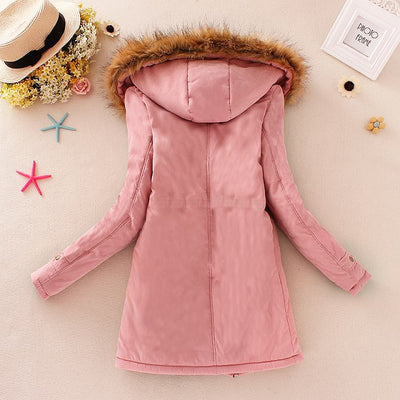 2024 New Autumn Winter Women Cotton Jacket Padded Casual Slim Coat Emboridery Hooded Parkas Wadded Warm Overcoat