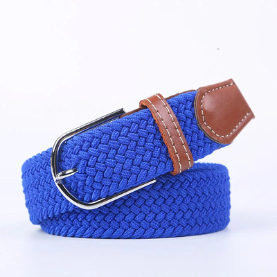 107/120/130cm UNISEX Casual Knitted Pin Buckle Women Belt Woven Canvas Elastic Expandable Braided Stretch Jeans Belts for Men