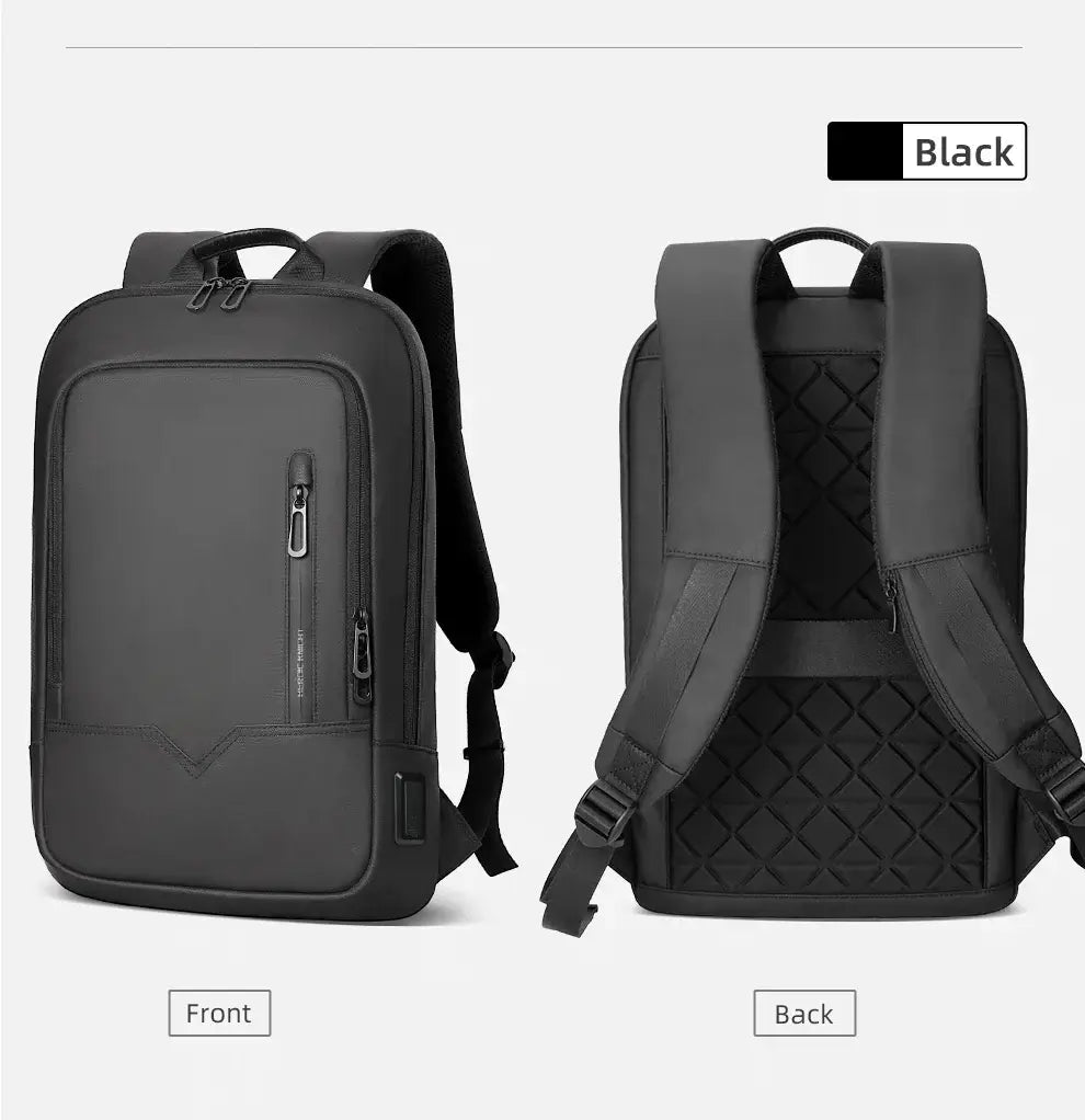 HK Slim Backpack For Men 15.6 Inch Laptop Bags Waterproof Minimalist Business Backpack With USB Charging Casual Travel Work Bag