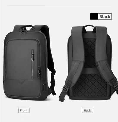 HK Slim Backpack For Men 15.6 Inch Laptop Bags Waterproof Minimalist Business Backpack With USB Charging Casual Travel Work Bag