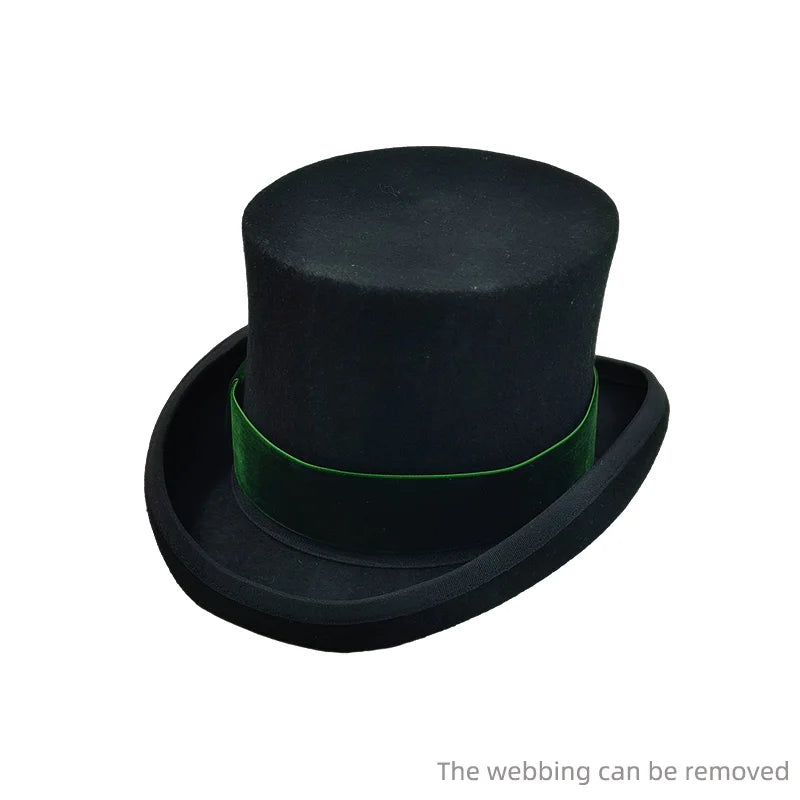 Men Top hat Magician Presidential high hat British jazz top hats male gentleman flat felt hat 2024 sombrero de copa británico